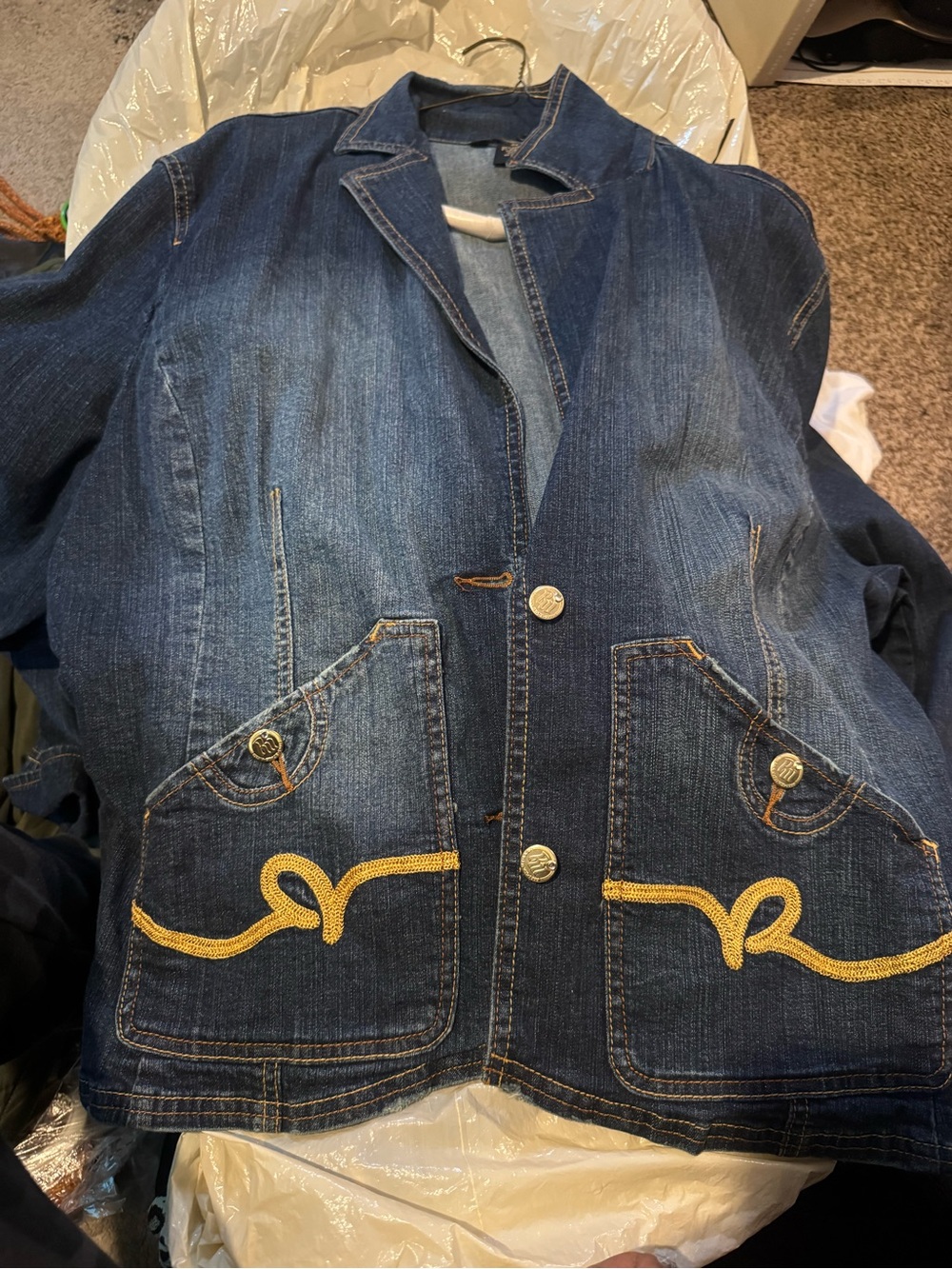 Women's Rocawear Denim Jacket with Gold Embroidery
